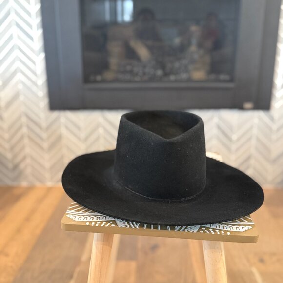 Vintage Resistol 4X Beaver Cowboy Hat – Black – Boot Town Western – Size 7 1/4 main image 7